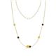 1 - Linea 0.57 ctw Yellow Diamond (4 mm) and Red Garnet Women Station Necklace 