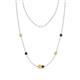 1 - Linea 0.57 ctw Yellow Diamond (4 mm) and Red Garnet Women Station Necklace 