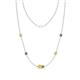 1 - Linea 0.55 ctw Yellow Diamond (4 mm) and Smoky Quartz Women Station Necklace 