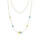 1 - Linea 0.55 ctw Yellow Diamond (4 mm) and Tanzanite Women Station Necklace 