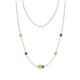 1 - Linea 0.49 ctw Yellow Diamond (4 mm) and Emerald Women Station Necklace 