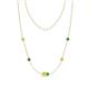 1 - Linea 0.57 ctw Yellow Diamond (4 mm) and Green Garnet Women Station Necklace 