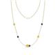 1 - Linea 0.49 ctw Yellow Diamond (4 mm) and Iolite Women Station Necklace 