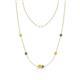 1 - Linea 0.57 ctw Yellow Diamond (4 mm) and Created Alexandrite Women Station Necklace 