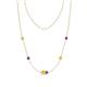 1 - Linea 0.49 ctw Yellow Diamond (4 mm) and Amethyst Women Station Necklace 