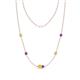 1 - Linea 0.49 ctw Yellow Diamond (4 mm) and Amethyst Women Station Necklace 