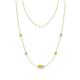 1 - Linea 0.49 ctw Yellow Diamond (4 mm) and Aquamarine Women Station Necklace 