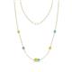 1 - Linea 0.52 ctw Yellow Diamond (4 mm) and Blue Topaz Women Station Necklace 