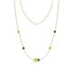 1 - Linea 0.49 ctw Yellow Diamond (4 mm) and Emerald Women Station Necklace 