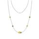 1 - Linea 0.57 ctw Yellow Diamond (4 mm) and Peridot Women Station Necklace 