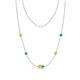 1 - Linea 0.49 ctw Yellow Diamond (4 mm) and Turquoise Women Station Necklace 