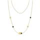 1 - Linea 0.59 ctw Yellow Sapphire (4 mm) and Black Diamond Women Station Necklace 