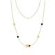 1 - Linea 0.60 ctw Yellow Sapphire (4 mm) and Blue Sapphire Women Station Necklace 