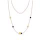 1 - Linea 0.60 ctw Yellow Sapphire (4 mm) and Blue Sapphire Women Station Necklace 
