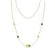 1 - Linea 0.61 ctw Yellow Sapphire (4 mm) and Green Garnet Women Station Necklace 