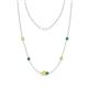 1 - Linea 0.61 ctw Yellow Sapphire (4 mm) and Green Garnet Women Station Necklace 