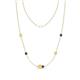 1 - Linea 0.52 ctw Yellow Sapphire (4 mm) and Iolite Women Station Necklace 