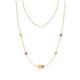 1 - Linea 0.61 ctw Yellow Sapphire (4 mm) and Pink Sapphire Women Station Necklace 