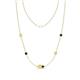 1 - Linea 0.59 ctw Yellow Sapphire (4 mm) and London Blue Topaz Women Station Necklace 