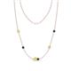 1 - Linea 0.59 ctw Yellow Sapphire (4 mm) and London Blue Topaz Women Station Necklace 