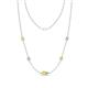 1 - Linea 0.51 ctw Yellow Sapphire (4 mm) and Opal Women Station Necklace 