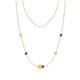 1 - Linea 0.52 ctw Yellow Sapphire (4 mm) and Amethyst Women Station Necklace 