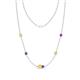 1 - Linea 0.52 ctw Yellow Sapphire (4 mm) and Amethyst Women Station Necklace 