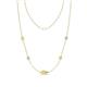 1 - Linea 0.52 ctw Yellow Sapphire (4 mm) and Aquamarine Women Station Necklace 