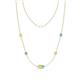 1 - Linea 0.55 ctw Yellow Sapphire (4 mm) and Blue Topaz Women Station Necklace 