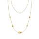 1 - Linea 0.52 ctw Yellow Sapphire (4 mm) and Citrine Women Station Necklace 