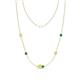 1 - Linea 0.52 ctw Yellow Sapphire (4 mm) and Emerald Women Station Necklace 