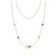 1 - Linea 0.59 ctw Yellow Sapphire (4 mm) and Tanzanite Women Station Necklace 