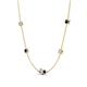 4 - Linea 0.52 ctw Moissanite (4 mm) and Blue Sapphire Women Station Necklace 