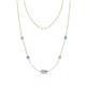 1 - Linea 0.47 ctw Moissanite (4 mm) and Blue Topaz Women Station Necklace 