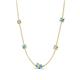 4 - Linea 0.47 ctw Moissanite (4 mm) and Blue Topaz Women Station Necklace 