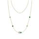 1 - Linea 0.44 ctw Moissanite (4 mm) and Emerald Women Station Necklace 