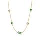 4 - Linea 0.44 ctw Moissanite (4 mm) and Emerald Women Station Necklace 