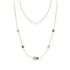 1 - Linea 0.52 ctw Moissanite (4 mm) and Green Garnet Women Station Necklace 