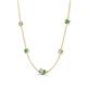 4 - Linea 0.52 ctw Moissanite (4 mm) and Green Garnet Women Station Necklace 