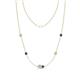 1 - Linea 0.44 ctw Moissanite (4 mm) and Iolite Women Station Necklace 