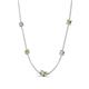 4 - Linea 0.52 ctw Moissanite (4 mm) and Peridot Women Station Necklace 