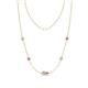 1 - Linea 0.53 ctw Moissanite (4 mm) and Pink Sapphire Women Station Necklace 