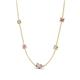 4 - Linea 0.53 ctw Moissanite (4 mm) and Pink Sapphire Women Station Necklace 