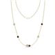 1 - Linea 0.52 ctw Moissanite (4 mm) and Red Garnet Women Station Necklace 