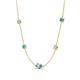 4 - Linea 0.44 ctw Moissanite (4 mm) and Turquoise Women Station Necklace 