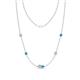 1 - Linea 0.44 ctw Moissanite (4 mm) and Turquoise Women Station Necklace 