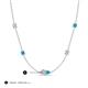 3 - Linea 0.44 ctw Moissanite (4 mm) and Turquoise Women Station Necklace 