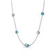 4 - Linea 0.44 ctw Moissanite (4 mm) and Turquoise Women Station Necklace 