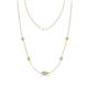 1 - Linea 0.50 ctw Moissanite (4 mm) and Yellow Diamond Women Station Necklace 