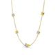 4 - Linea 0.50 ctw Moissanite (4 mm) and Yellow Diamond Women Station Necklace 